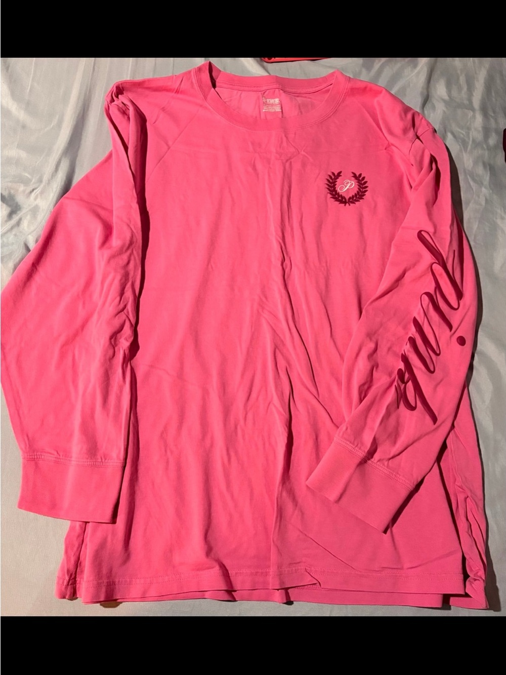 PINK Victoria's Secret Watermelon Pink Long Sleeve Tee